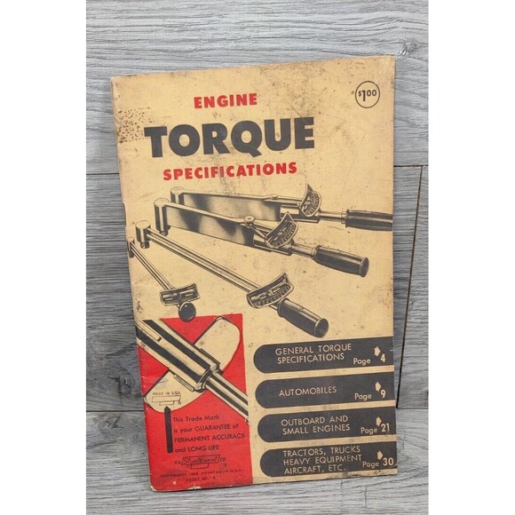 VINTAGE ENGINE TORQUE SPECIFICATIONS 1963 CARS TRUCKS BOATS TRACTORS STURTEVANT - Picture 2 of 7
